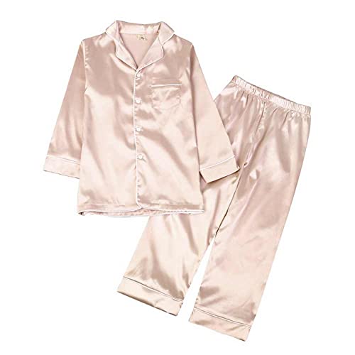 WISREMT Satin Pyjamas Set für Jungen Mädchen Seide Pyjama Langarm 2 Stück Nachtwäsche Button-Down Unisex Kleinkind Kinder Teenager Nachtwäsche 3-14Jahre Silky Loungewear Kleidung Set WISREMT Satin Pyjamas Set für Jungen Mädchen Seide Pyjama Langarm 2 Stück Nachtwäsche Button-Down Unisex Kleinkind Kinder Teenager Nachtwäsche 3-14Jahre Silky Loungewear Kleidung Set von WISREMT