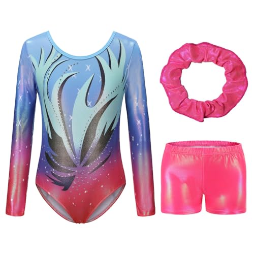 WISREMT Turnen Leotards für Mädchen, Mädchen Gymnastik Trikots Langarm mit Tanzen Tumbling Shorts Outfits Sparkle Unitards Kinder Bunte Tanzbekleidung Body WISREMT Turnen Leotards für Mädchen, Mädchen Gymnastik Trikots Langarm mit Tanzen Tumbling Shorts Outfits Sparkle Unitards Kinder Bunte Tanzbekleidung Body von WISREMT