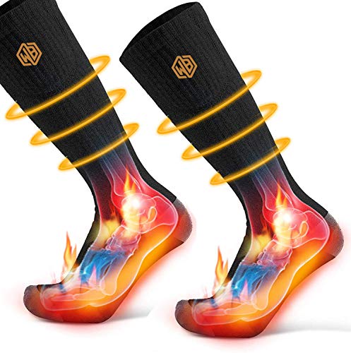 Beheizte Socken für Herren und Damen, wiederaufladbare 4200 mAh Batterie Wärmehalter Damensocken, Fußwärmer, elektrische Socken, kaltes Wetter, Outdoor, Camping, Wandern, Skifahren von WISSBLUE