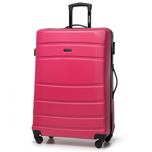 WITTCHEN Großer Koffer Trolley Koffer Reisekoffer aus ABS Hartschalen Trolley 4 Rollen Kombinationsschloss Rosa 56-3A-653-34 von WITTCHEN