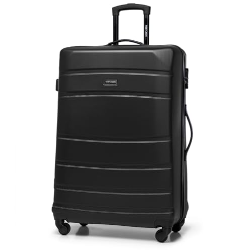 WITTCHEN Großer Koffer Trolley Reisekoffer aus ABS Hartschalenkoffer Trolley 4 Rollen Kombinationsschloss Check-In Gepäck Schwarz WITTCHEN Großer Koffer Trolley Reisekoffer aus ABS Hartschalenkoffer Trolley 4 Rollen Kombinationsschloss Check-In Gepäck Schwarz von WITTCHEN