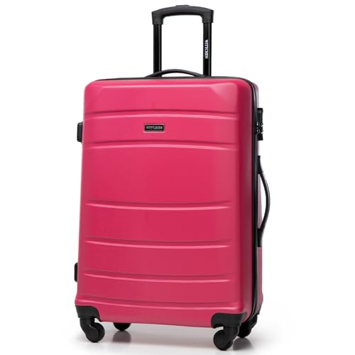 WITTCHEN Mittlerer Koffer Trolley Koffer Reisekoffer aus ABS Hartschalen Trolley 4 Rollen Kombinationsschloss Rosa 56-3A-652-34 von WITTCHEN