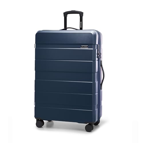 WITTCHEN COMODO Line Großer Koffer Trolley Reisekoffer mit Rollen Groß Hartgepäck aus ABS TSA Schloss Reisekoffer Check-In Gepäck Größe L Marineblau von WITTCHEN