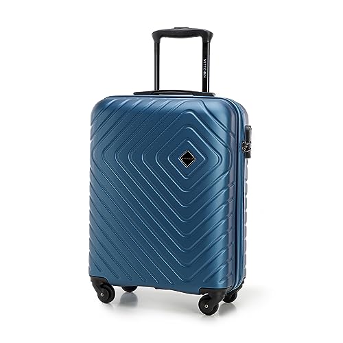 WITTCHEN Cube line Kabinenkoffer Handgepäck ABS Mit Geometrischer Prägung 4 Lenkrollen Teleskopgriff Kombinationsschloss Kabinengepäck Reisekoffer Größe S Dunkelblau WITTCHEN Cube line Kabinenkoffer Handgepäck ABS Mit Geometrischer Prägung 4 Lenkrollen Teleskopgriff Kombinationsschloss Kabinengepäck Reisekoffer Größe S Dunkelblau von WITTCHEN