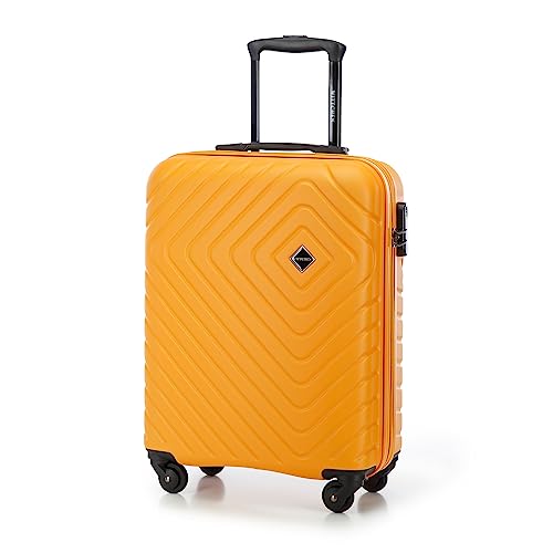 WITTCHEN Cube line Kabinenkoffer Handgepäck ABS Mit Geometrischer Prägung 4 Lenkrollen Teleskopgriff Kombinationsschloss Kabinengepäck Reisekoffer Größe S Orange WITTCHEN Cube line Kabinenkoffer Handgepäck ABS Mit Geometrischer Prägung 4 Lenkrollen Teleskopgriff Kombinationsschloss Kabinengepäck Reisekoffer Größe S Orange von WITTCHEN