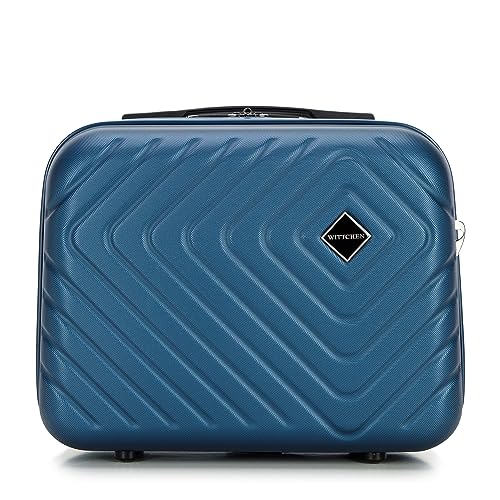 WITTCHEN Cube line Kosmetikkoffer Kulturbeutel ABS Mit Geometrischer Prägung Schultergurt Kunststoffgriff Kosmetiktasche Damen Reiseetui Größe XS Dunkelblau WITTCHEN Cube line Kosmetikkoffer Kulturbeutel ABS Mit Geometrischer Prägung Schultergurt Kunststoffgriff Kosmetiktasche Damen Reiseetui Größe XS Dunkelblau von WITTCHEN