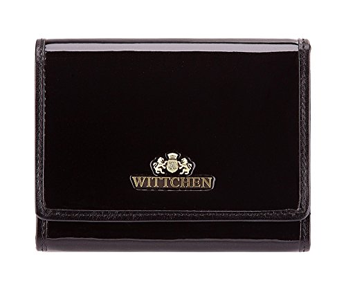 WITTCHEN Geldbörse aus Rindsleder | Kollektion: Verona | verschließt mit Druckknopf | aus hochwertigen Materialien | elegant und klassisch | Schwarz | 12x9.5 cm von WITTCHEN