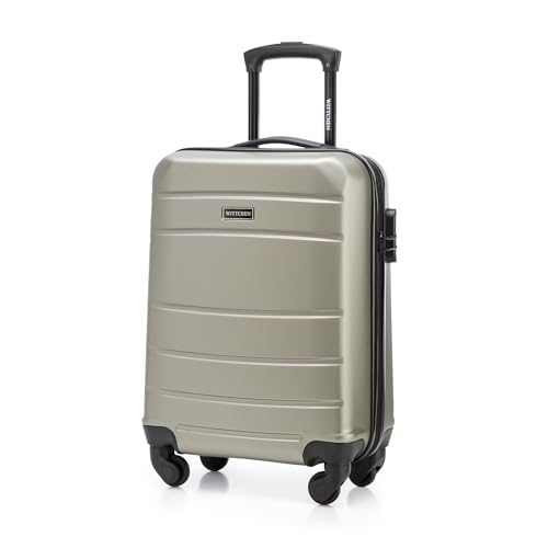 WITTCHEN Handgepäck Trolley Koffer Reisekoffer aus ABS Hartschalen Trolley 4 Rollen Kombinationsschloss Champagner 56-3A-651-86 von WITTCHEN