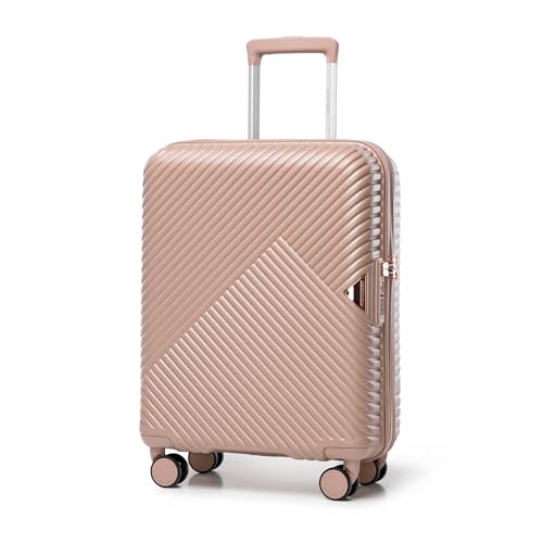 WITTCHEN Reisekoffer Trolley Kleiner Koffer Handgepäck Polycarbonate Hartschalen Trolley 4 Rollen Kombinationsschloss TSA Größe S Rosa von WITTCHEN