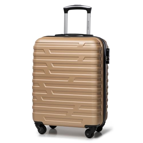 WITTCHEN A-line II Kabinengepäck Kabinenkoffer Handgepäck Rollkoffer Reisekoffer Bordkoffer Hartschale ABS Hochwertiger und Stabiler Größe S Gold WITTCHEN A-line II Kabinengepäck Kabinenkoffer Handgepäck Rollkoffer Reisekoffer Bordkoffer Hartschale ABS Hochwertiger und Stabiler Größe S Gold von WITTCHEN