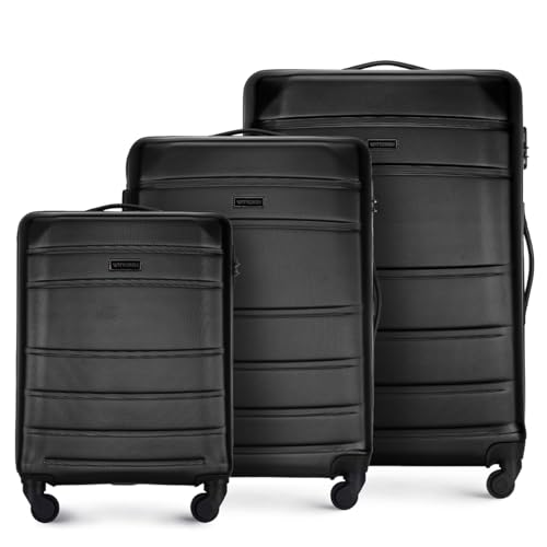 WITTCHEN Koffer-Set 3tlg. Trolley Koffer Reisekoffer aus ABS Hartschalen Kofferset Trolley 4 Rollen Kombinationsschloss Reisekofferset Gepäckset Handgepäck Set Schwarz WITTCHEN Koffer-Set 3tlg. Trolley Koffer Reisekoffer aus ABS Hartschalen Kofferset Trolley 4 Rollen Kombinationsschloss Reisekofferset Gepäckset Handgepäck Set Schwarz von WITTCHEN