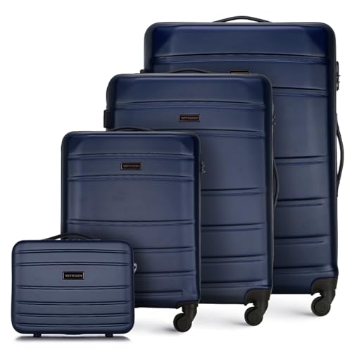 WITTCHEN Koffer-Set 4tlg. Trolley Koffer Reisekoffer aus ABS Hartschalen Trolley 4 Rollen Kombinationsschloss Reisekofferset Gepäckset Handgepäck Set Marineblau WITTCHEN Koffer-Set 4tlg. Trolley Koffer Reisekoffer aus ABS Hartschalen Trolley 4 Rollen Kombinationsschloss Reisekofferset Gepäckset Handgepäck Set Marineblau von WITTCHEN