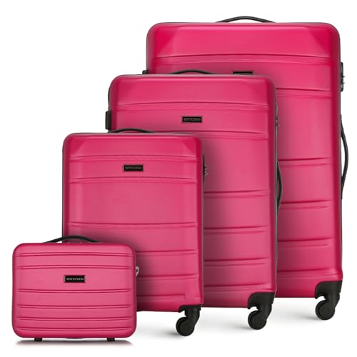 WITTCHEN Koffer-Set 4tlg. Trolley Koffer Reisekoffer aus ABS Hartschalen Trolley 4 Rollen Kombinationsschloss Reisekofferset Gepäckset Handgepäck Set Rosa WITTCHEN Koffer-Set 4tlg. Trolley Koffer Reisekoffer aus ABS Hartschalen Trolley 4 Rollen Kombinationsschloss Reisekofferset Gepäckset Handgepäck Set Rosa von WITTCHEN