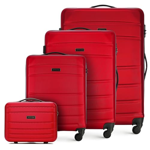 WITTCHEN Koffer-Set 4tlg. Trolley Koffer Reisekoffer aus ABS Hartschalen Trolley 4 Rollen Kombinationsschloss Reisekofferset Gepäckset Handgepäck Set Rot WITTCHEN Koffer-Set 4tlg. Trolley Koffer Reisekoffer aus ABS Hartschalen Trolley 4 Rollen Kombinationsschloss Reisekofferset Gepäckset Handgepäck Set Rot von WITTCHEN