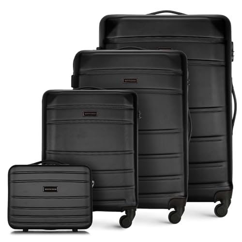 WITTCHEN Koffer-Set 4tlg. Trolley Koffer Reisekoffer aus ABS Hartschalen Trolley 4 Rollen Kombinationsschloss Reisekofferset Gepäckset Handgepäck Set Schwarz WITTCHEN Koffer-Set 4tlg. Trolley Koffer Reisekoffer aus ABS Hartschalen Trolley 4 Rollen Kombinationsschloss Reisekofferset Gepäckset Handgepäck Set Schwarz von WITTCHEN