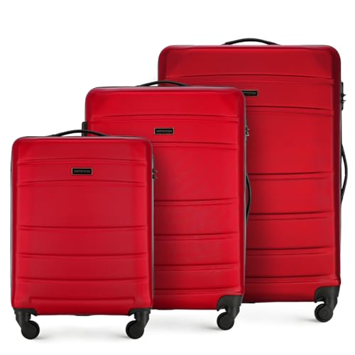 WITTCHEN Koffer-Set 3tlg. Trolley Koffer Reisekoffer aus ABS Hartschalen Kofferset Trolley 4 Rollen Kombinationsschloss Reisekofferset Gepäckset Handgepäck Set Rot WITTCHEN Koffer-Set 3tlg. Trolley Koffer Reisekoffer aus ABS Hartschalen Kofferset Trolley 4 Rollen Kombinationsschloss Reisekofferset Gepäckset Handgepäck Set Rot von WITTCHEN