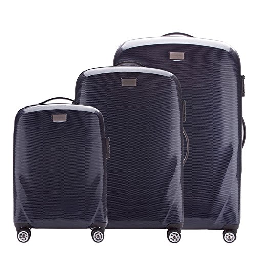 WITTCHEN PC Ultra Light Hartgepäck Reisekoffer Trolley Koffer 3er Koffer Set aus Polycarbonat Vier Lenkrollen TSA Kombinationsschloss Aluminium Teleskopgriff Größe (S+M+L) Dunkelblau WITTCHEN PC Ultra Light Hartgepäck Reisekoffer Trolley Koffer 3er Koffer Set aus Polycarbonat Vier Lenkrollen TSA Kombinationsschloss Aluminium Teleskopgriff Größe (S+M+L) Dunkelblau von WITTCHEN