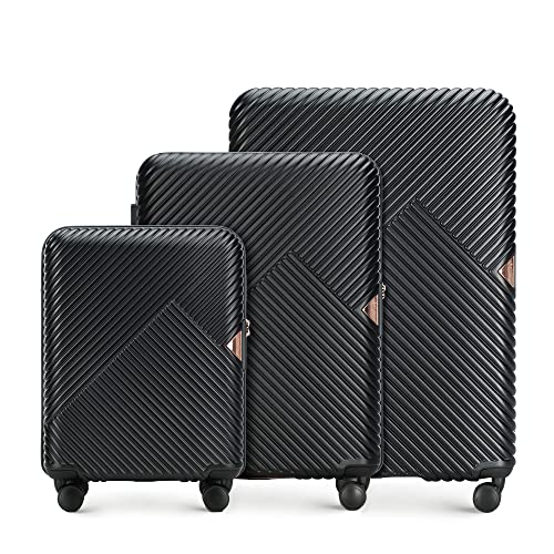 WITTCHEN Reisekoffer Set 3er Koffer-Set Rollkoffer Trolley Handgepäck Hartschale aus Polycarbonat mit 4 Zwilling-Rollen Zahlenschloss Teleskopgriff GL Style Schwarz WITTCHEN Reisekoffer Set 3er Koffer-Set Rollkoffer Trolley Handgepäck Hartschale aus Polycarbonat mit 4 Zwilling-Rollen Zahlenschloss Teleskopgriff GL Style Schwarz von WITTCHEN