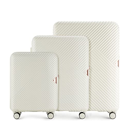 WITTCHEN Reisekoffer Set 3er Koffer-Set Rollkoffer Trolley Handgepäck Hartschale aus Polycarbonat mit 4 Zwilling-Rollen Zahlenschloss Teleskopgriff GL Style Weiß WITTCHEN Reisekoffer Set 3er Koffer-Set Rollkoffer Trolley Handgepäck Hartschale aus Polycarbonat mit 4 Zwilling-Rollen Zahlenschloss Teleskopgriff GL Style Weiß von WITTCHEN