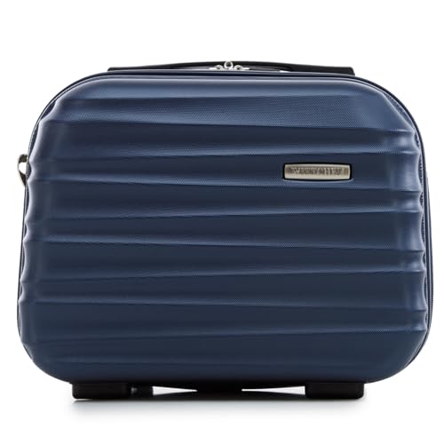WITTCHEN Kosmetikkoffer Reisekoffer Handgepäck Kabinengepäck Rollkoffer Hartschale aus ABS Zahlenschloss Reisegepäck Kulturbeutel Kosmetikkofer Kosmetiktasche Damen Groove Line Marineblau WITTCHEN Kosmetikkoffer Reisekoffer Handgepäck Kabinengepäck Rollkoffer Hartschale aus ABS Zahlenschloss Reisegepäck Kulturbeutel Kosmetikkofer Kosmetiktasche Damen Groove Line Marineblau von WITTCHEN