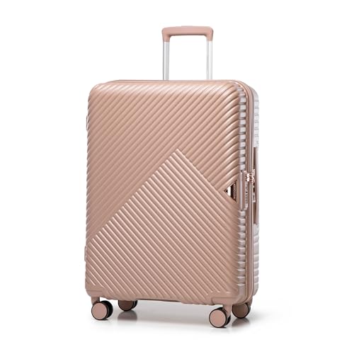 WITTCHEN Mittlerer Koffer Material Polycarbonate Hartschalen Trolley 4 Rollen Kombinationsschloss TSA Größe M Rosa von WITTCHEN