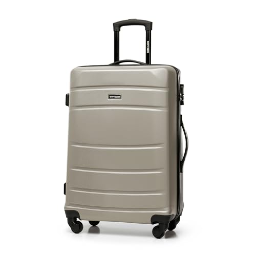 WITTCHEN Mittlerer Koffer Trolley Koffer Reisekoffer aus ABS Hartschalen Trolley 4 Rollen Kombinationsschloss Champagner 56-3A-652-86 von WITTCHEN