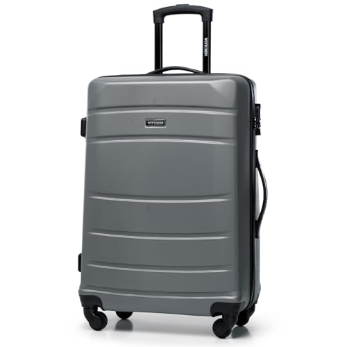 WITTCHEN Mittlerer Koffer Mittelgroßer Trolley Koffer Reisekoffer Check-In Gepäck aus ABS Hartschalen Trolley 4 Rollen Kombinationsschloss Grau WITTCHEN Mittlerer Koffer Mittelgroßer Trolley Koffer Reisekoffer Check-In Gepäck aus ABS Hartschalen Trolley 4 Rollen Kombinationsschloss Grau von WITTCHEN