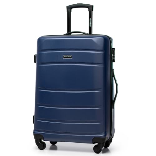 WITTCHEN Mittlerer Koffer Trolley Koffer Reisekoffer aus ABS Hartschalen Trolley 4 Rollen Kombinationsschloss Dunkelblau 56-3A-652-90 von WITTCHEN