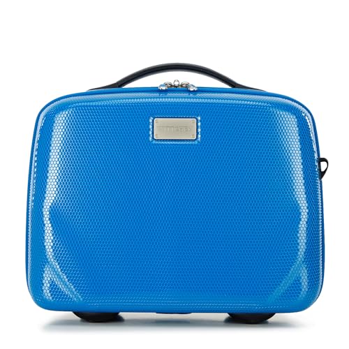WITTCHEN PC Ultra Light Kosmetiktasche Kosmetikkoffer Kulturbeutel Beauty Case aus Polycarbonat Handgriff Schultergurt Elastische Band Größe XS Blau WITTCHEN PC Ultra Light Kosmetiktasche Kosmetikkoffer Kulturbeutel Beauty Case aus Polycarbonat Handgriff Schultergurt Elastische Band Größe XS Blau von WITTCHEN