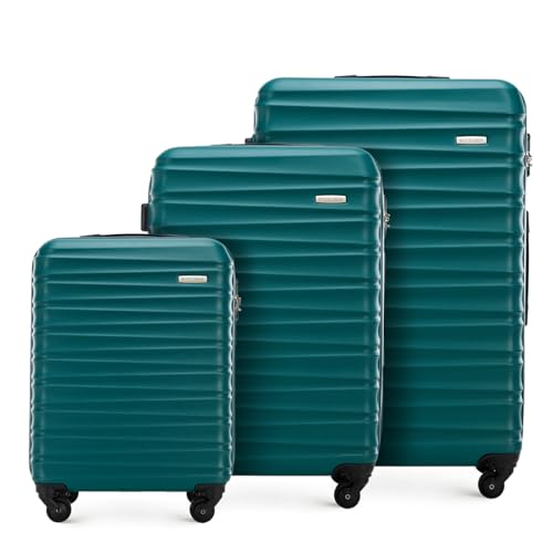 WITTCHEN Reisekoffer 3er Koffer-Set Rollkoffer Trolley Handgepäck Reisekofferset Gepäckset Hartschale aus ABS mit 4 Spinner-Rollen Zahlenschloss Teleskopgriff Groove Line grün WITTCHEN Reisekoffer 3er Koffer-Set Rollkoffer Trolley Handgepäck Reisekofferset Gepäckset Hartschale aus ABS mit 4 Spinner-Rollen Zahlenschloss Teleskopgriff Groove Line grün von WITTCHEN