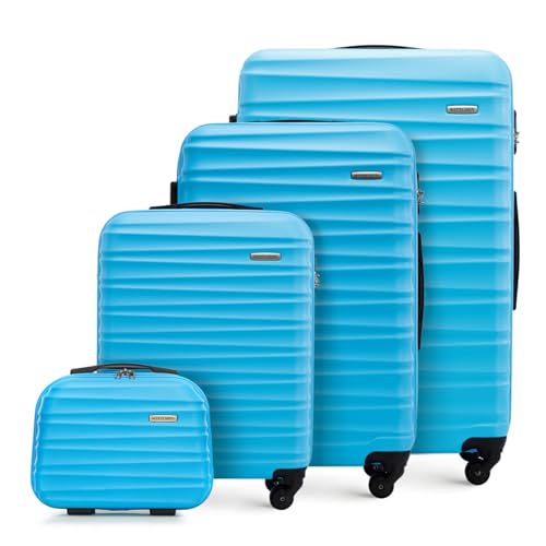 WITTCHEN Reisekoffer 4er Koffer-Set Rollkoffer Trolley Handgepäck Gepäck Reisekoffer Set Hartschale aus ABS mit 4 Spinner-Rollen Zahlenschloss Teleskopgriff Groove Line blau WITTCHEN Reisekoffer 4er Koffer-Set Rollkoffer Trolley Handgepäck Gepäck Reisekoffer Set Hartschale aus ABS mit 4 Spinner-Rollen Zahlenschloss Teleskopgriff Groove Line blau von WITTCHEN