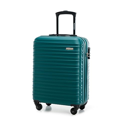 WITTCHEN Reisekoffer Handgepäck Kabinengepäck Rollkoffer Kabinenkoffer Kleiner Koffer Trolley Hartschale aus ABS mit 4 Spinner-Rollen Zahlenschloss Teleskopgriff Groove Line Größe S grün WITTCHEN Reisekoffer Handgepäck Kabinengepäck Rollkoffer Kabinenkoffer Kleiner Koffer Trolley Hartschale aus ABS mit 4 Spinner-Rollen Zahlenschloss Teleskopgriff Groove Line Größe S grün von WITTCHEN