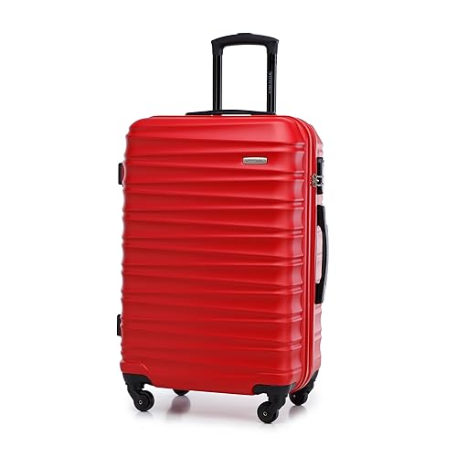 WITTCHEN Reisekoffer Rollkoffer Trolley Mittlerer Koffer Reisekoffer Hartschale aus ABS Mittelgroßkoffer mit 4 Spinner-Rollen Zahlenschloss Teleskopgriff Groove Line Größe M rot WITTCHEN Reisekoffer Rollkoffer Trolley Mittlerer Koffer Reisekoffer Hartschale aus ABS Mittelgroßkoffer mit 4 Spinner-Rollen Zahlenschloss Teleskopgriff Groove Line Größe M rot von WITTCHEN