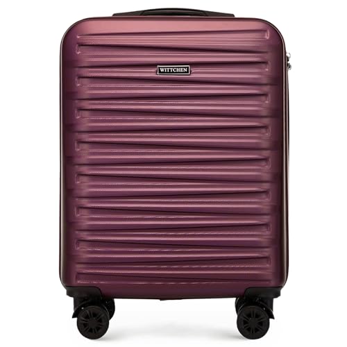 WITTCHEN Skyspeed Line Kabinenkoffer Kleines Kabinengepäck ABS Hartschalenkoffer Reisekoffer Rollkoffer Kleiner Koffer Trolley Kombinationsschloss Teleskopgriff 4 Rollen Maroon von WITTCHEN