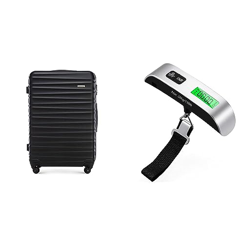 WITTCHEN Stabiler Großer Koffer Trolley Koffer Reisekoffer Schwarz & Blendura Kofferwaage Digital mit Haken, Gepäckwaage Travel mit Temperatursensor WITTCHEN Stabiler Großer Koffer Trolley Koffer Reisekoffer Schwarz & Blendura Kofferwaage Digital mit Haken, Gepäckwaage Travel mit Temperatursensor von WITTCHEN