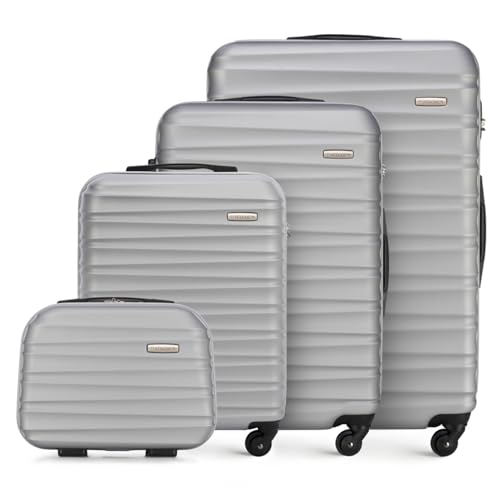WITTCHEN Reisekoffer 4er Koffer-Set Rollkoffer Trolley Handgepäck Gepäck Reisekoffer Set Hartschale aus ABS mit 4 Spinner-Rollen Zahlenschloss Teleskopgriff Groove Line grau WITTCHEN Reisekoffer 4er Koffer-Set Rollkoffer Trolley Handgepäck Gepäck Reisekoffer Set Hartschale aus ABS mit 4 Spinner-Rollen Zahlenschloss Teleskopgriff Groove Line grau von WITTCHEN