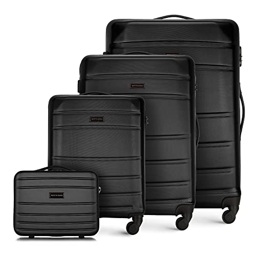 WITTCHEN Koffer-Set 4tlg. Trolley Koffer Reisekoffer aus ABS Hartschalen Trolley 4 Rollen Kombinationsschloss Reisekofferset Gepäckset Handgepäck Set Schwarz WITTCHEN Koffer-Set 4tlg. Trolley Koffer Reisekoffer aus ABS Hartschalen Trolley 4 Rollen Kombinationsschloss Reisekofferset Gepäckset Handgepäck Set Schwarz von WITTCHEN