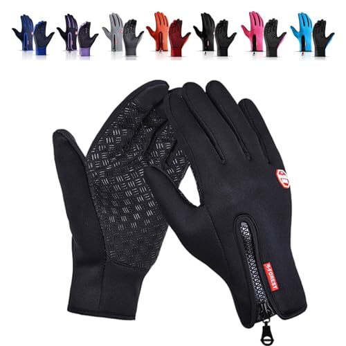 WIWIDANG Freezer Thermo-Handschuhe, Freezer Thermo Pro Handschuhe, Thermohandschuhe Winter Herren Damen Wandern Radfahren Radfahren Sporthandschuhe (Black, L) von WIWIDANG