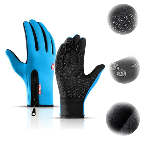 WIWIDANG Frostfit – Thermo Handschuhe FüR Jedes Abenteuer, Fahrrad-Thermohandschuhe, Warme Winterhandschuhe Mit Wasserabweisender Beschichtung Und Touchscreen-Funktion (Blau, M) von WIWIDANG