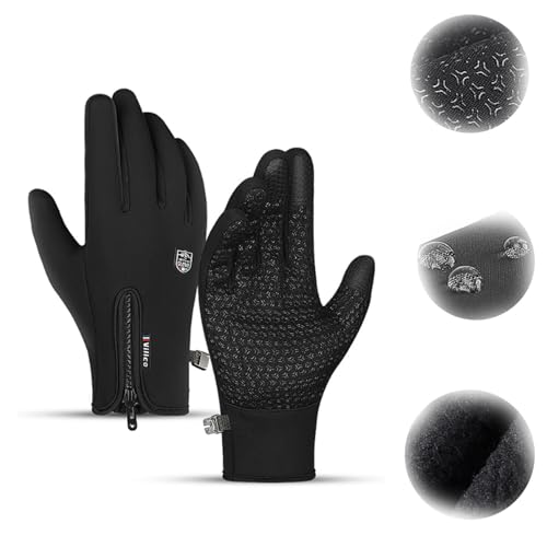 WIWIDANG Frostfit – Thermo Handschuhe FüR Jedes Abenteuer, Fahrrad-Thermohandschuhe, Warme Winterhandschuhe Mit Wasserabweisender Beschichtung Und Touchscreen-Funktion (Schwarz, L) von WIWIDANG