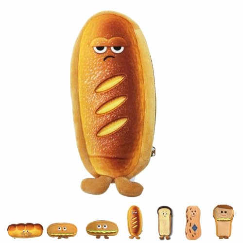 WIWIDANG Kawaii Pencil Case, Large Capacity 3D Embosses Food Pen Pouch, Big Capacity Cute Kawaii Pencil Case, Funny Bread Plush Pen Case (B) von WIWIDANG