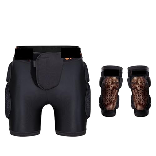 Gepolsterte Schutzhosen FüR Snowboard Kinder Schutz Hüftpolster Skifahren Snowboard Schutz Shorts Drop Widerstand Rollschuh Gesäß Pad Hosen Protecter FüR Skifahren Skateboardfahren(Kids set,S(110cm)) von WJLYDM