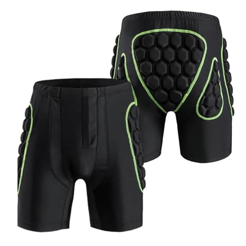 Gepolsterte Schutzhosen FüR Snowboard Männer Gesäß Schutz Gepolsterte Outdoor Sport Skifahren Skaten Snowboard Shorts Hüfte Schutz Shorts Pad for Ski Snowboard FüR Skifahren Skateboardfahren(Green,L) von WJLYDM