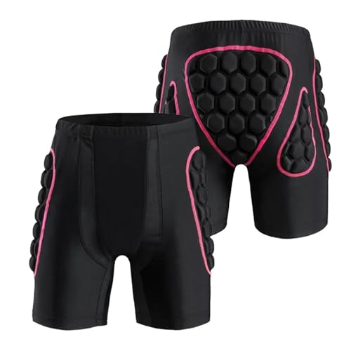 Gepolsterte Schutzhosen FüR Snowboard Männer Gesäß Schutz Gepolsterte Outdoor Sport Skifahren Skaten Snowboard Shorts Hüfte Schutz Shorts Pad for Ski Snowboard FüR Skifahren Skateboardfahren(Pink,M) von WJLYDM