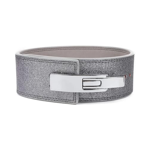 WJLYDM Fitness-Gewichthebergürtel, Kniebeugen-Bankdrücken-Rückenstütze, Glitzermaterial, Gürtel, Fitnessstudio, Powerlifting-Training, Taillenschutz(Gray,L(waist83-109cm)) von WJLYDM