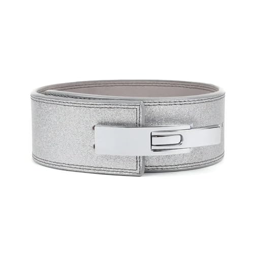 WJLYDM Fitness-Gewichthebergürtel, Kniebeugen-Bankdrücken-Rückenstütze, Glitzermaterial, Gürtel, Fitnessstudio, Powerlifting-Training, Taillenschutz(Silver,XS(waist53-79cm)) von WJLYDM