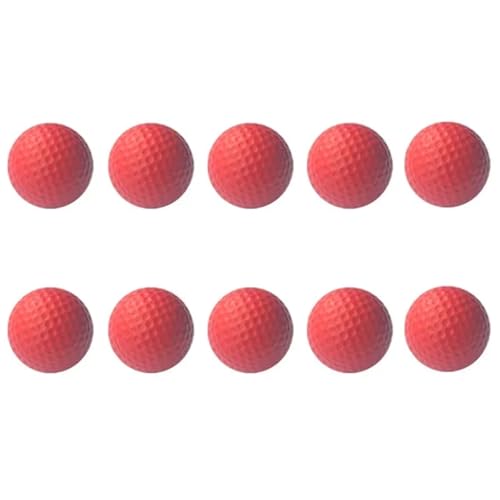 WJLYDM Golf-Schaumstoffball 10 Stück PU-Schaum Golfbälle Schwamm elastisch Indoor Outdoor Praxis Training 1,68 Zoll FüR Innen- Und AußEnbereich(10pcs-Red) von WJLYDM