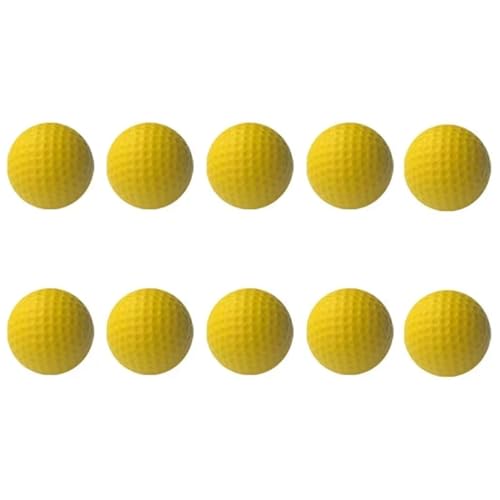 WJLYDM Golf-Schaumstoffball 10 Stück PU-Schaum Golfbälle Schwamm elastisch Indoor Outdoor Praxis Training 1,68 Zoll FüR Innen- Und AußEnbereich(10pcs-Yellow) von WJLYDM