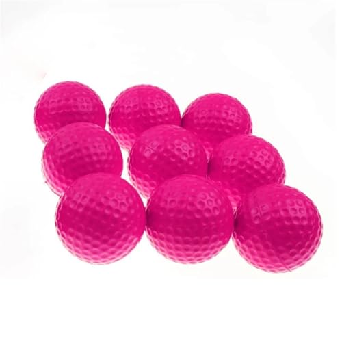 WJLYDM Golf-Schaumstoffball 10 Stück elastische Schwamm-Farbe PU-Schaum-Golfbälle for das Indoor-Üben FüR Innen- Und AußEnbereich(10 Pcs Pink) von WJLYDM