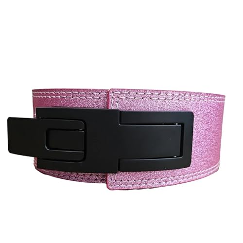 WJLYDM Rosa Glitzernder Gewichthebergürtel aus Rindsleder, Fitnessgürtel, Powerlifting, Bodybuilding, Taillenstütze, Damen, Taillenschutz, Rückenstütze(Pink,S (waist56-72cm)) von WJLYDM